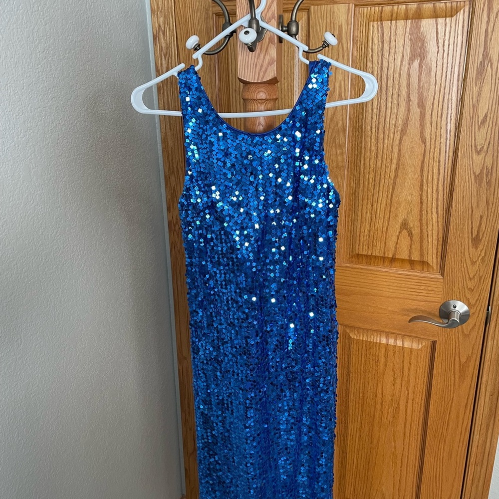All sequin blue prom dress. Worn once!